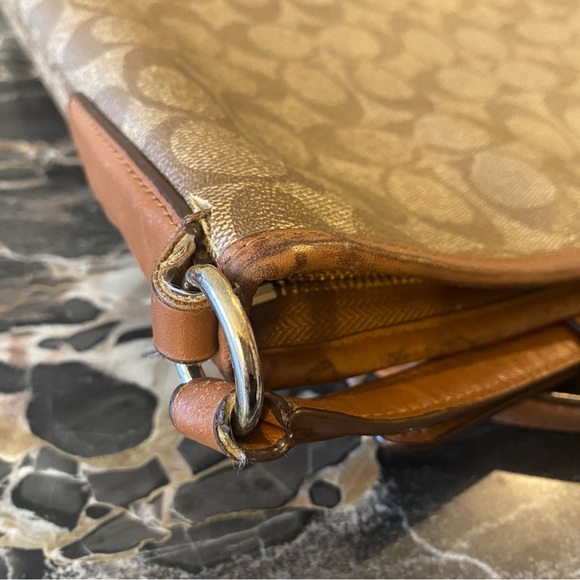 Coach Brown Signature Coated Canvas Varsity Stripe File Messenger Bag - Picture 12 of 14